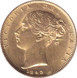 1843 GOLD SOVEREIGN ( EF )