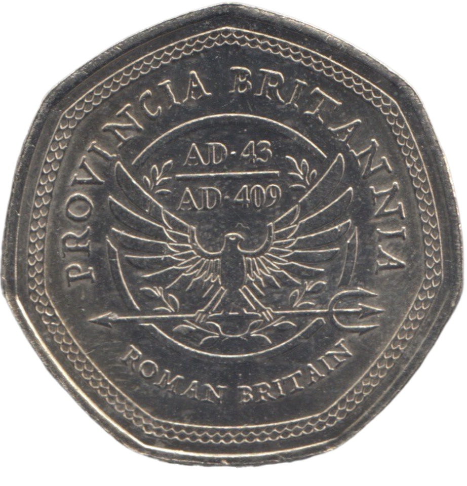 2000 ROMAN BRITAIN 50 PENCE SHAPED COIN