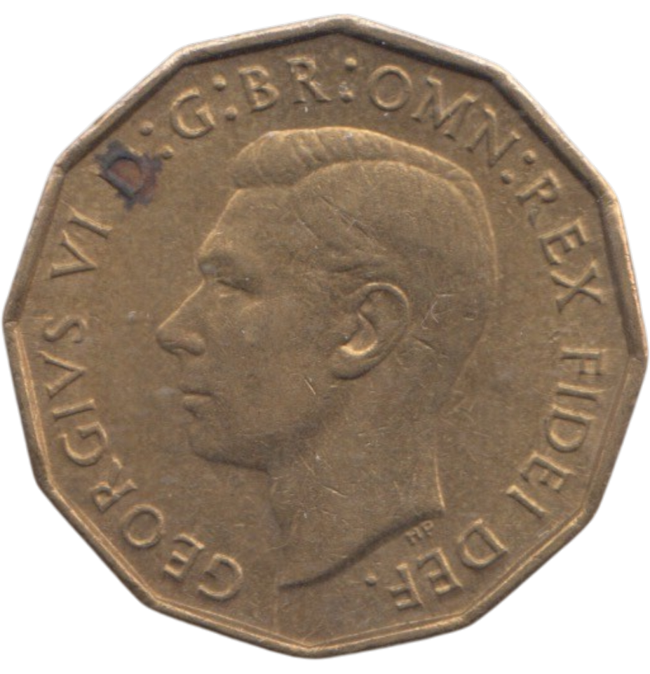 1951 BRASS THREEPENCE ( AUNC ) REF 13