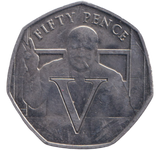 2020 50P WINSTON CHURCHILL V FOR VICTORY