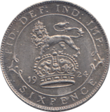 1924 SIXPENCE ( UNC )
