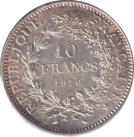 1970 SILVER 10 FRANC FRANCE