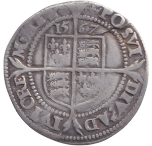1567 SILVER SIXPENCE ELIZABETH I