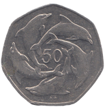 1999 50 PENCE GIBRALTAR
