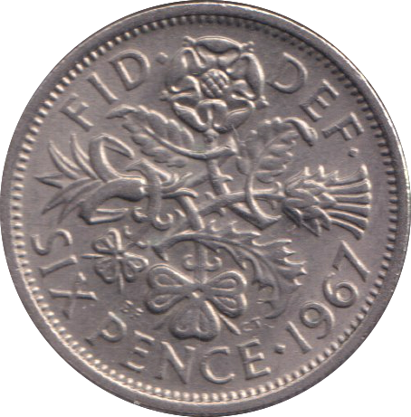 1967 SIXPENCE ( UNC )