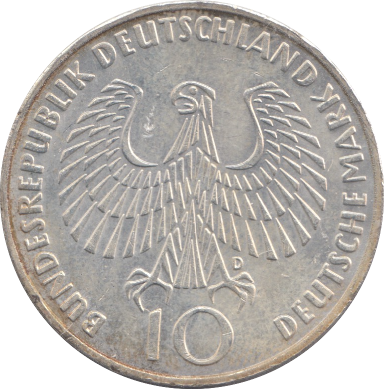 1972 SILVER GERMANY WEST 10 MARK OLYMPIC