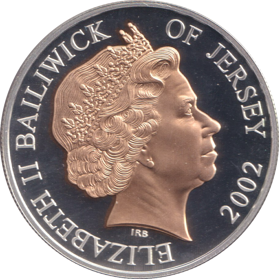 2002 SILVER PROOF FIVE POUNDS JERSEY