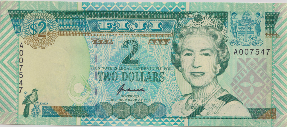 1996 TWO DOLLARS FIJI BANKNOTE REF-1798