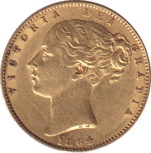 1864 GOLD SOVEREIGN ( EF ) DIE 30