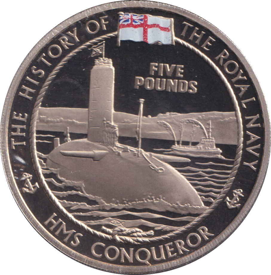 2009 HMS CONQUEROR FIVE POUND BAILIWICK OF JERSEY