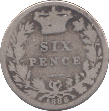 1886 SIXPENCE ( NF )