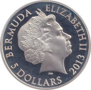 2013 SILVER PROOF 5 DOLLAR BERMUDA