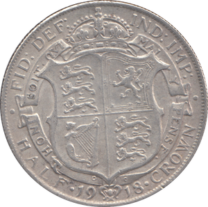 1918 HALFCROWN ( VF )
