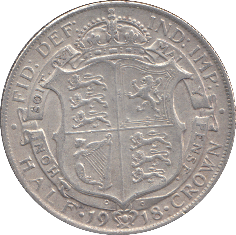 1918 HALFCROWN ( VF )