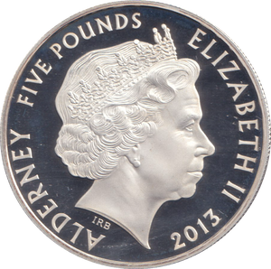 2013 SILVER PROOF £5 ALDERNEY