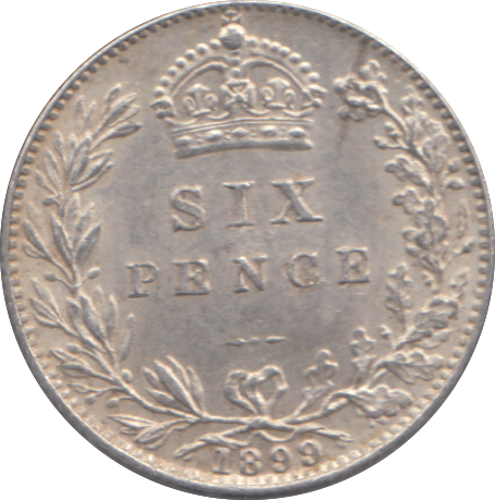 1899 SIXPENCE ( EF )