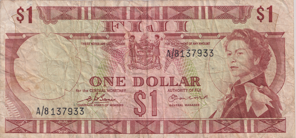 1969 DOLLAR FIJI BANKNOTE REF-1796