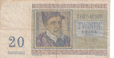 1956 BELGIUM 20 FRANCS BANKNOTE REF-1692