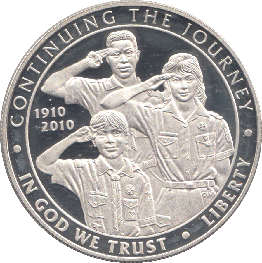 2010 USA SILVER PROOF BOY SCOUTS OF AMERICA COMMEMORATIVE DOLLAR