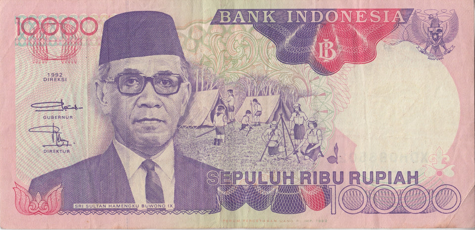 1992 INDONESIA 10000 RUPIAH BANKNOTE REF-1661