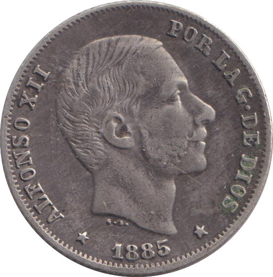 1885 SILVER 20 CENTAVOS SPAIN