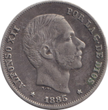 1885 SILVER 20 CENTAVOS SPAIN