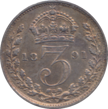 1891 THREEPENCE ( GF )