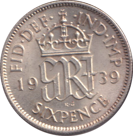 1939 SIXPENCE ( UNC )