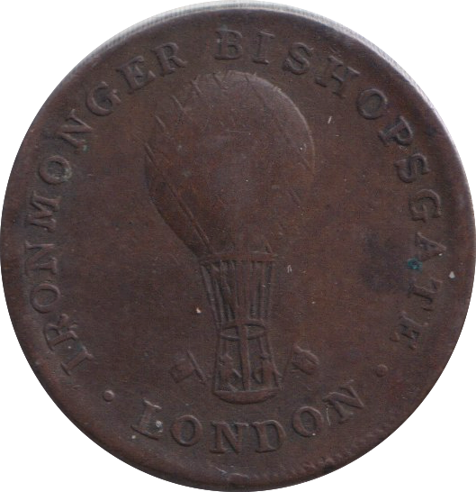 1825 IRONMONGER LONDON FARTHING TOKEN