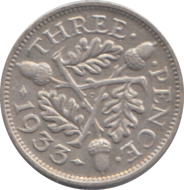 1933 THREEPENCE ( EF )