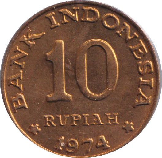 1974 INDONESIA 10 RUPIA
