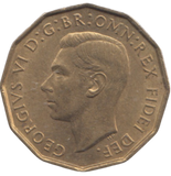 1951 BRASS THREEPENCE ( AUNC ) REF 12