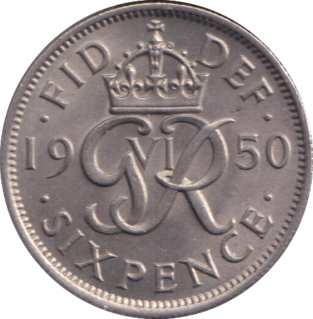 1950 SIXPENCE ( EF )