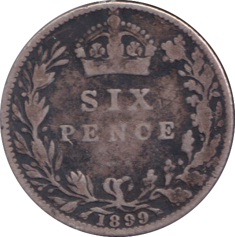 1899 SIXPENCE ( FINE )
