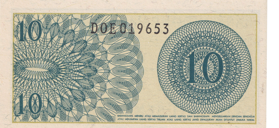 1964 INDONESIA 10 SEN BANKNOTE REF-1845
