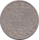 1891 SIXPENCE ( NF )