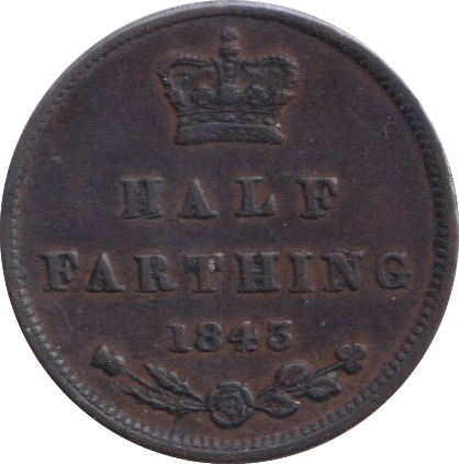 1843 HALF FARTHING ( GVF )