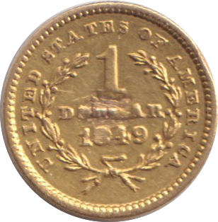 1849 GOLD ONE DOLLAR USA