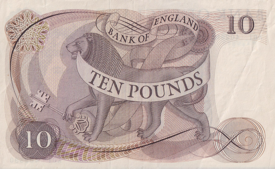 TEN POUNDS BANKNOTE HOLLOM REF £10-1 ( EF )