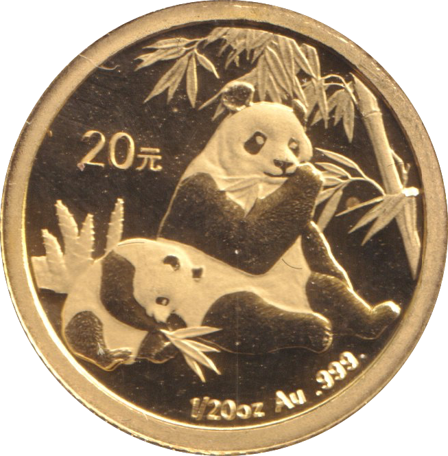 2007 1/20 OZ .999 GOLD PROOF YUAN CHINA