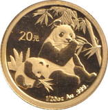 2007 1/20 OZ .999 GOLD PROOF YUAN CHINA