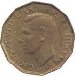 1951 BRASS THREEPENCE ( AUNC ) REF 10