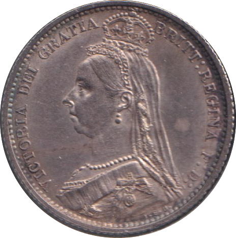 1887 SIXPENCE ( UNC )