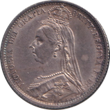 1887 SIXPENCE ( UNC )