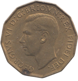 1951 BRASS THREEPENCE ( AUNC ) REF 21
