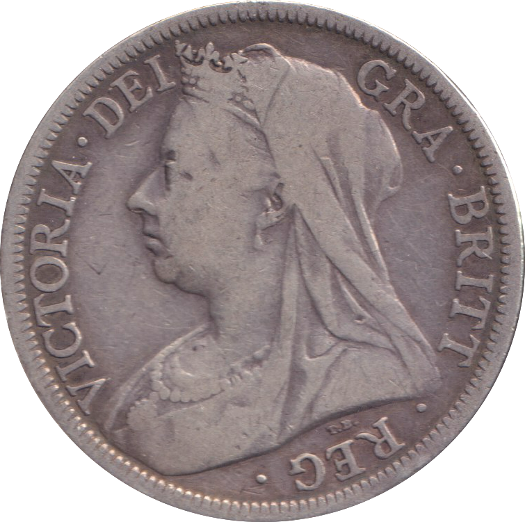 1900 HALFCROWN ( FINE )
