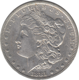 1881 SILVER ONE MORGAN DOLLAR USA