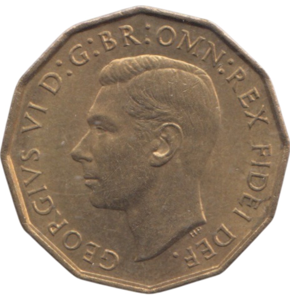 1951 BRASS THREEPENCE ( AUNC ) REF 9