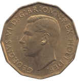 1951 BRASS THREEPENCE ( AUNC ) REF 9