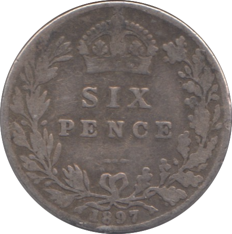 1897 SIX PENCE ( FINE )